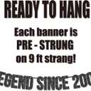 2 x Legend Since 2005 Banner for 20th Birthday Party Decoration,Happy 20th Boys Girls Birthday Party Banner,Handmade - Black