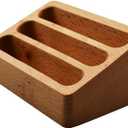 enyuwlcm Wood Desktop Business Card Holder for Desk Cute Business Card Display Stand for Office Home with 3 Slots