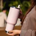 For Travel & Gym  Never Drink from a Moldy Lid Again: 30oz Hygienic Tumbler, 100% Leakproof Lid & Removable Foldable Spout. Reinforced Base, Fits Cup Holders- Pink Sand