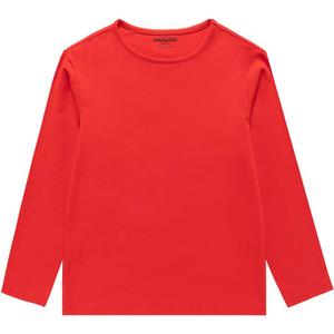 UNACOO Kids Long Sleeve Shirts Girls Shirts Boy's Cotton Long Sleeve Shirts Layer Shirts Regular Fit (Age 3-12 Years) (8-9 Years, Red)
