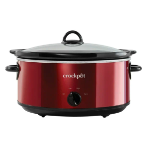 Crock-Pot 6-Quart Cook & Carry Oval Manual Portable Slow Cooker, Red
