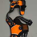 PoyPet No Pull Dog Harness, Reflective Comfortable Vest Harness with Front & Back 2 Leash Attachments and Easy Control Handle Adjustable Soft Padded Pet Vest for Small to Large Dogs (Orange,M)