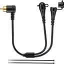 Mellbree Snowmobiles RCA Y-Split Helmet Shield Cord, 10-inch Gold-Plated Snowmobiles RCA Adaptor Plug for Heater & Visor or Two-Person Riding (Female Connector with Waterproof Cap)