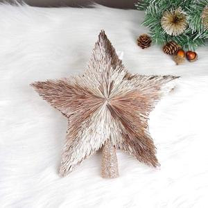 Luxury Christmas Tree Topper Handmade Star Xmas Tree Decoration Unique Stars Light Pink Gold Toppers Indoor Decorations Outdoor Ornaments (Rose, M (8 inches))