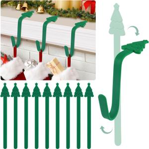 10 Pcs Christmas Garland Hooks, Reusable Silicone Garland Hanger for Mantle, Stocking Holder Adhesive Straps Ties for Wreath Door Frame