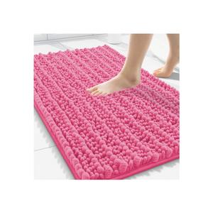 Smiry Bathroom Rugs Mat 30x20, Extra Soft Absorbent Chenille Bath Rugs, Non Slip Rubber Backing Machine Washable Quick Dry Bath Mats for Bathroom Floor, Tub, Shower, Home Decor Accessories, Hot Pink