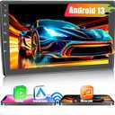 Hikity 8 Core 4+64GB Android 13 Double Din Car Stereo Wireless Carplay, 9 Inch Touchscreen Android Auto Car Radio Receiver Support GPS Navigation Bluetooth FM DSP Split Screen 59UI