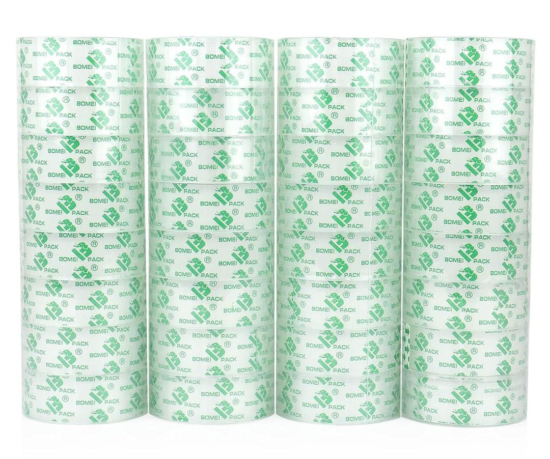 BOMEI PACK 32 Rolls Clear Tape Refills Transparent Tape,3/4 Inch x 800 Inch,Stationery Tape Rolls for Dispenser,Gift Wrapping Tape for Office,School and Home,1 Inch core,Easy Tear by Hand