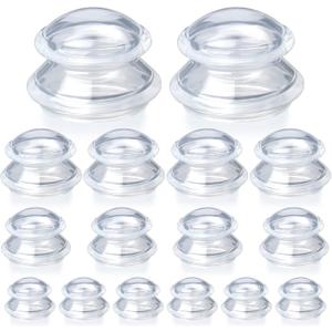 Syhood 16 Pcs 4 Sizes Cupping Therapy Set Silicone Cupping Massage Cups Professional Therapy Studio and Household Set for Cellulite Reduction Body Myofascial Muscle Nerve Joint Pain
