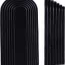 Heavy Duty Book Ends for Shelves, Set of 2 Resin Decorative Bookends for Heavy Books, Layered Arch Book Stoppers, Modern Minimalist Bookshelf Decor, Matte Black Finish for Office and Home Use