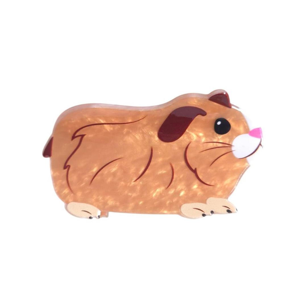 Funny Acrylic Guinea Pig Hair Clips,Acrylic Guinea Pig Claw Clip,Small Claw Clip for Women,Brown