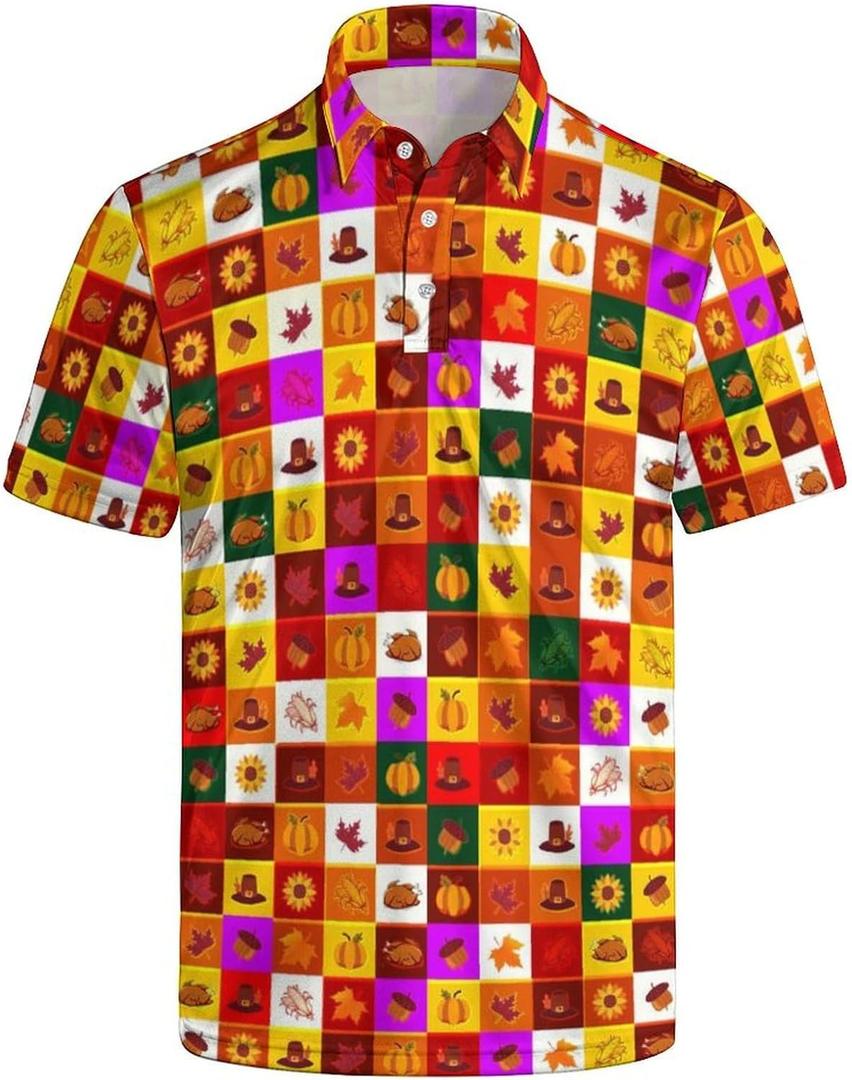 Men's Golf Polo Shirt Performance Moisture Wicking Quick Dry Short Sleeve Shirts Funny Slim Fit Golf Shirt for Men (Medium)