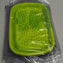 Qimh Colander collapsible, Colander Strainer Over The Sink Vegetable Fruit Strainer Basket (6 Quart) with Extendable Handles, New Kitchen Essentials (Green)