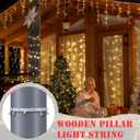 12 Pcs Christmas Light Clips Hooks for Outdoor Strip Light No Wrap Ties Mounting Straps Christmas Tree Hanging Rope Holder for Xmas Tree Column Outside Porch