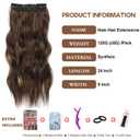 Halo Hair Extensions 24 Inch Invisible Wire Hair Extensions Adjustable Long Wavy Hairpiece Synthetic Upgrade 4 Secure Clips in Hairpieces 24 Inch, Medium Brown