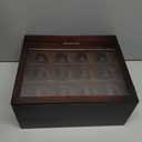 AUTOARK Wooden Watch Sunglass Display Case,12 Watch Box with Jewelry Drawer,Watch Eyeglass Holder with Window,Vertical Storage,Gift Idea,Walnut,AW-185