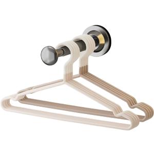 Hanger Organizer, Suction Cup Hanger Holder for Laundry Room Vertical Space Saver, No Drilling/Extendable(4.6"7.5"), for Washer and Dryer (Gray)