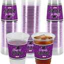 Labrostar 50Pcs Graduation Decorations 2026 Disposable Graduation Cups Congrats Grad Class of 2026 Decorations Graduation Party Supplies 16oz Pruple