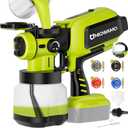 Paint Sprayer Cordless Compatible for Ryobi 18V Battery, 70000PRM Electric Paint Sprayer for Furniture Fence Wall Deck Cabinets House Painting, AUTO Spraying, 1200ml Container & 4 Nozzles (No Battery)