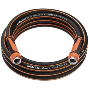 Giraffe Tools Garden Leader Hose 15ft x 5/8", Short Water Hose Heavy Duty, Flexible, Lightweight Hybrid Hose with Swivel Handle, Double Female Fittings, Burst 600 PSI