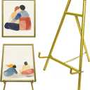 Metal Easel Plate Stands for Display,Picture Easels for Display Table Top, Mirror Easel Stand Picture Frame Holder Stand(Gold)
