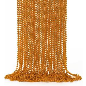 3 x EOBOH 24PCS Bead Necklace, Orange Bead Necklaces Party Favors, 33" Mardi Gras Necklaces, Festival Parade Throw Accessories for Mardi Gras Halloween Wedding Celebrations Decorations