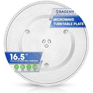 Microwave Plate Replacement 16.5 inch Fits WB48X10046 and WB48X29704 GE Microwave Turntable Plate - Exact Replacement Microwave Glass Plate - Durable Oven Dish Tray For Better Reheating and Cooking