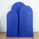 Efavormart Set of 3 Royal Blue Spandex Arch Covers, 5ft 6ft 7ft Fitted Chiara Backdrop Slipcovers for Corporate Galas and Award Ceremonies (Covers Only)