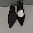 Women's Slingback Kitten Heels Closed Pointed Toe Backless Wedding Party Dress Pumps Shoes (7.5)