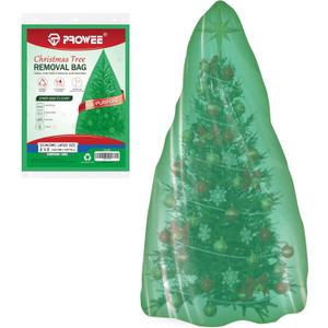Green Christmas Tree Bag 6ft9ft, Tear-Resistant Waterproof Upright Christmas Tree Disposal Bag, Storage and Removal