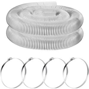 Amylove 2.5 Inch, 10 ft Heavy PVC Dust Collection Hose, Flexible Clear PVC Fume Hose with Stainless Steel Wire Coil and Clamp, Puncture Resistant Vacuum Fittings Dust Collector Accessories Amylove 2.5 Inch, 10 ft Heavy PVC Dust Collection Hose, Flexible Clear PVC Fume Hose with Stainless Steel Wire Coil and Clamp, Puncture Resistant Vacuum Fittings Dust Collector Accessories