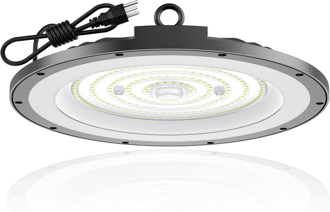 AIKVSXER 300W UFO High Bay Light 45000LM LED Shop Light 6000K Daylight IP65 Waterproof for Warehouse Garage Barn Factory Workshop 5ft Plug & Play 1 Pack