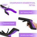 2 Pack 32 inch GrabRunner Heavy Duty(up to 10 lbs) Reacher Grabber Tool with Strong Magnetic (New Purple)