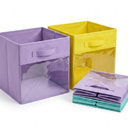 Collapsible Fabric Storage Cubes Organizer with Handles, Sturdy Storage Bins 10x10x10 Inches