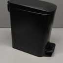 TIPGO Slim Bathroom Trash Can with Lid Soft Close, Step Pedal, 6 Liter / 1.6 Gallon Stainless Steel Trash Bin, Small Garbage Cans for Bedroom, Office, Kitchen (Matte Black)