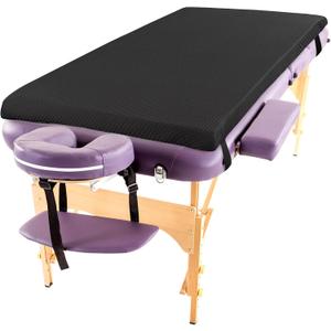 HOMBYS Memory Foam Massage Bed Mattress Topper, Non-Slip Lash Bed Table Mattress Topper with Removable Cover and Holding Elastic Bands, Cushion Only, Black, 73"x29"x3"