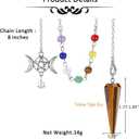 CrystaTears Tiger Eye Healing Crystal Pendulum for Divination Natural Hexagonal Chakra Quartz Crystal Point Stone Dowsing Pendulum for Wicca Witchcraft Reiki Healing Meditation Scrying