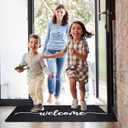 Long Doormat 48x 16 inch Front Door Mat Welcome Doormat Front Door Mat Welcome Floor Mat for Front Door Outdoor Indoor Porch Entrance Decor Black