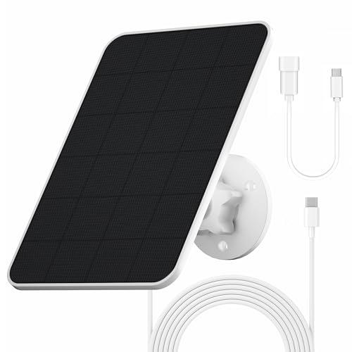Solar Panel for eufy Camera,Security Camera,5V 4W Solar Panel for eufyCam 2/2 Pro,2C/2C Pro,E,soloCam E20/E40 Spotlight,IP65 Waterproof USB-C Solar Panel Charger for eufy with Micro USB & Rubber Plug