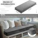 Wenqik Bench Cushions 42x16x4 Inch Window Seat Cushions for Indoor Furniture Velvet Kitchen Dining Bay Seat Tufted Porch Swing Thicken Bench Pad Memory Foam(Gray)