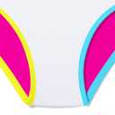 Girls Swimsuit Color Block Criss Cross V-Neck Contrast Trim Geometric Pattern Two Piece Girls Bikini Set (Pink, XS)