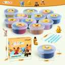 ARTPAR Air Dry Clay Kit for Kids-12 Animals Modeling Magic Clay,DIY Art Crafts Molding Clay Set,Ultra Light & Soft, Safe & Non-Stick with Sculpting Tools & Tutorials, Unique Gifts for Boys & Girls