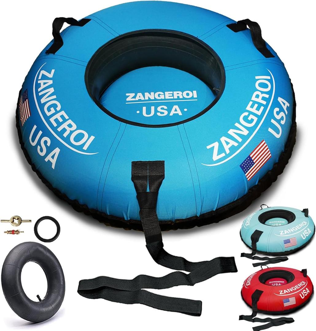 Snow Tube Snow Tubes for Sledding Heavy Duty 47 inch Snow Sleds for Kids and Adult Heavy Duty Snow Sleds for Adults Inflatable Snow Tube for Kids with Snow Tube Cover