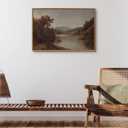 ARPEOTCY Vintage Framed Canvas Fall Wall Art, Landscape Scenery Wall Decor, 24"L x 16"W