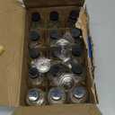 15 Pack, 4 oz Small Clear Glass Bottles with Lids & 4 Stainless Steel Funnels - 120ml Boston Sample Bottle for Potion, Juice, Wellness, Ginger Shots, Whiskey, Liquids - Mini Travel Essential Bottles