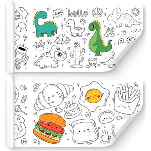 2 Pcs Children's Drawing Roll, Coloring Paper Roll for Kids, 118×11.8 Inch Sticky DIY Painting Drawing Paper Rolls for Toddler, Christmas Gift, Wall Coloring Paper Stickers