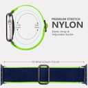5 x Maledan Stretchy Solo Loop Compatible with Apple Watch Band Women Men 40mm 44mm 45mm 41mm 38mm 46mm 49mm 42mm,Soft Nylon Elastic Braided Strap Wristband for iWatch Series 10 9 8 7 6 5 4 3 2 1 SE Ultra (Dark Blue/Green)