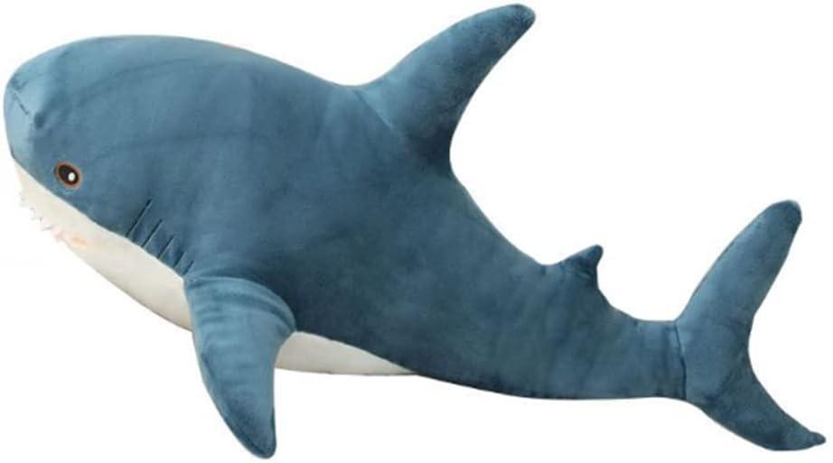 Shark Stuffed Animal Plush,Soft Shark Plush Pillow Toy,Plush Large Shark Toys for Home Decoration Kids Gift (Blue, 24 inches)
