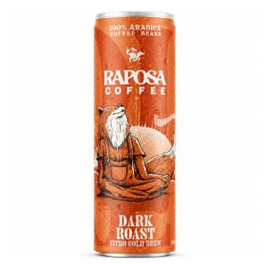 Raposa Nitro Cold Brew Classic Dark Roast, Ready to Drink Black Iced Coffee, Unsweetened Low Acid Canned Specialty Coffee, 8.45 oz, Dairy Free, Single-Origin, No Artificial Anything, 225mg Caffeine