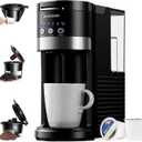 SHARDOR 3 in 1 Single Serve Coffee Maker, K Cup Pod Coffee Maker Compatible with Grounds & Teas, 6 to 14oz Brew Sizes, 40oz Removable Water Tank, Easy to Use, Black